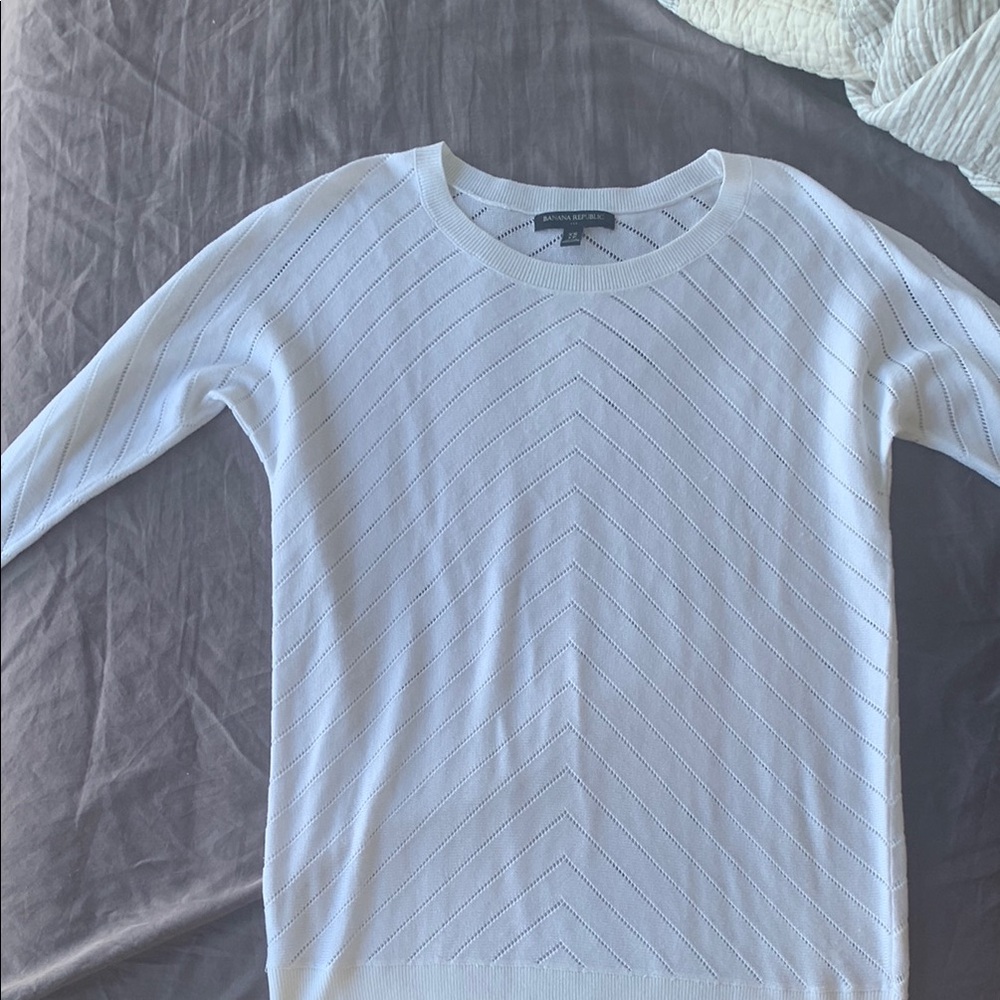 Banana Republic White Knit Sweater